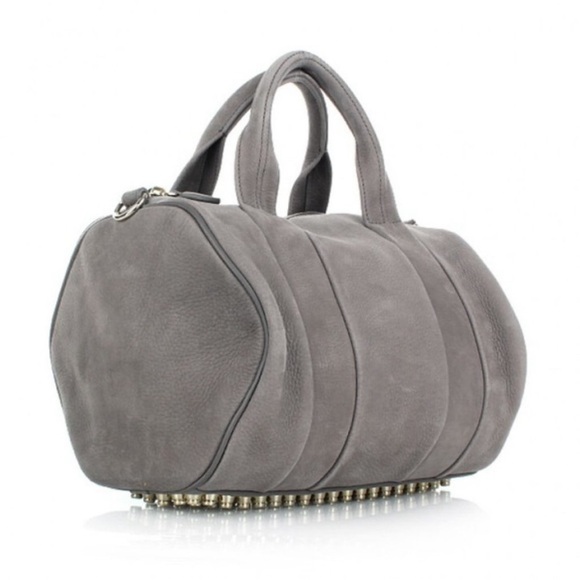ALEXANDER WANG Large Rocco in Elephant Gray Soft Pebble and Gold - Picture 2 of 14